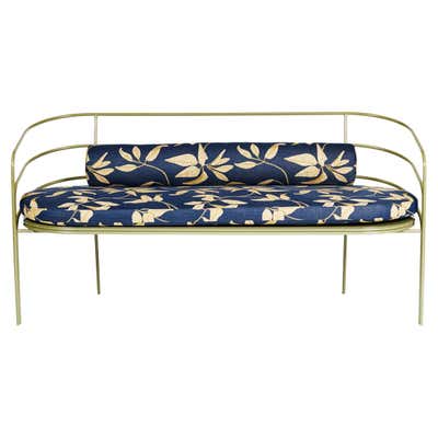 Faux Bamboo Metal Indoor Outdoor Sofa at 1stDibs | bamboo sofa indoor
