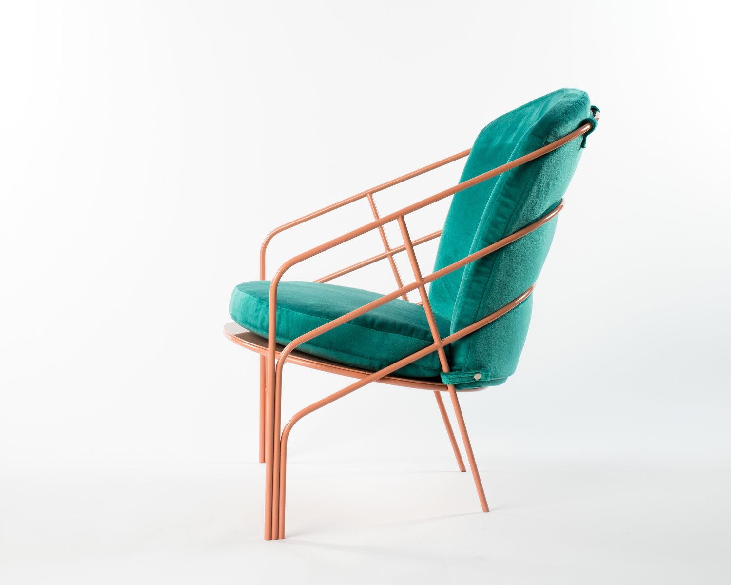 Modern DeMille, Indoor/Outdoor Powdercoated Stainless Steel Lounge Chair by Laun