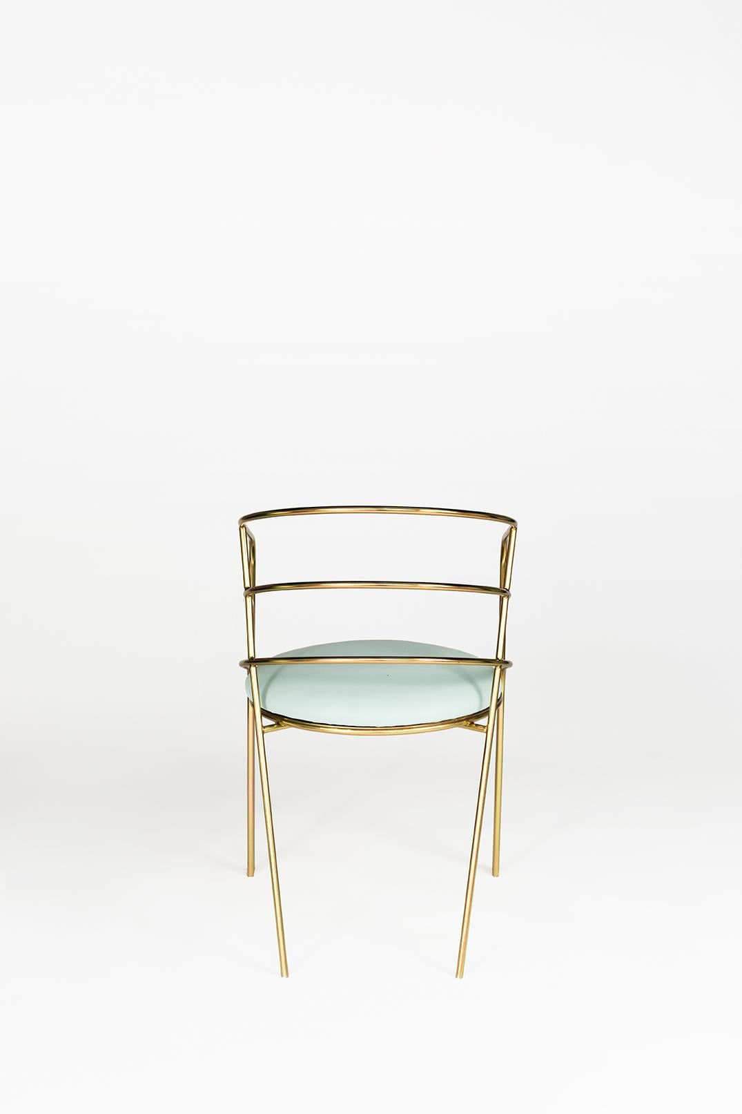 American DeMille, Indoor/Outdoor Verdigris Stainless Steel Dining Chair by Laun For Sale
