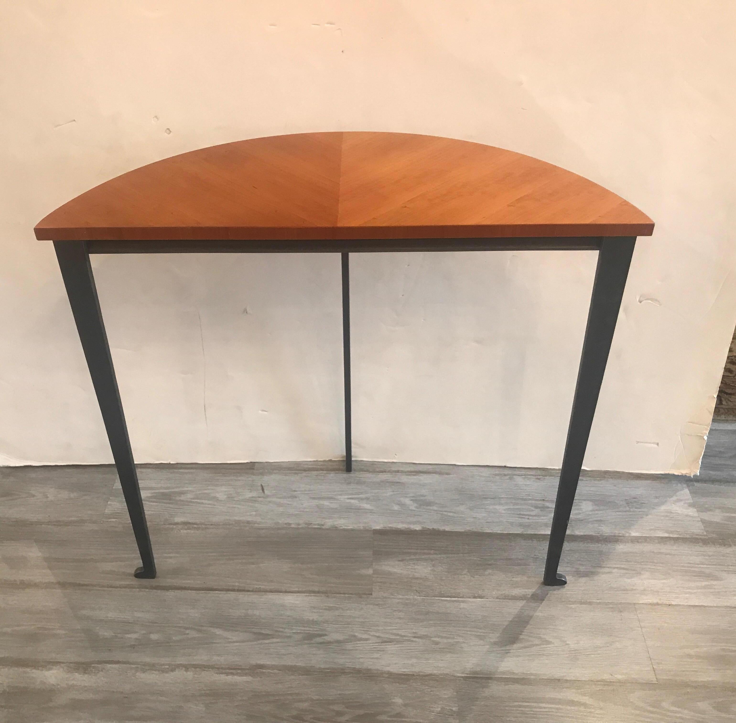 Demilune Console Steel and Birch Table by Will Stone, NYC 3