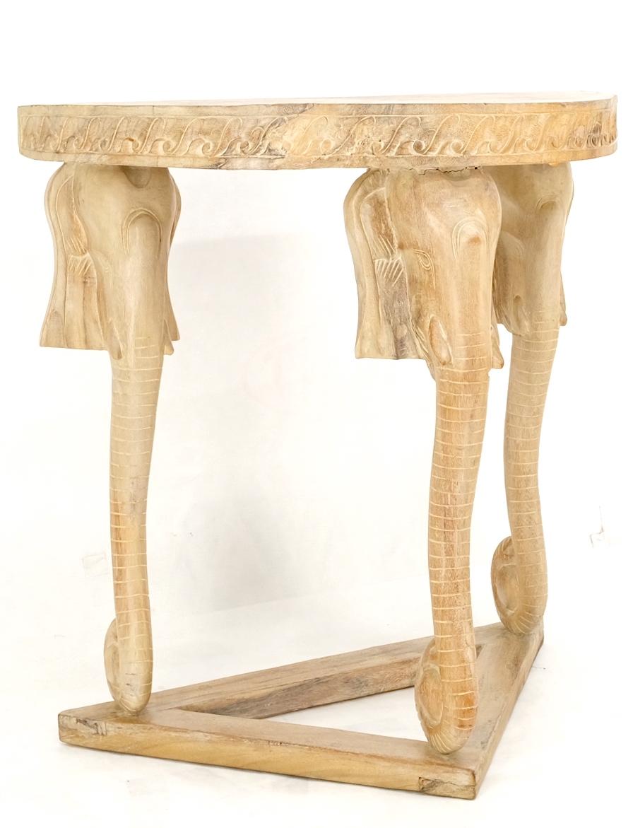 Demilune Elephant Motive Base Console Sofa Table Stand For Sale 4