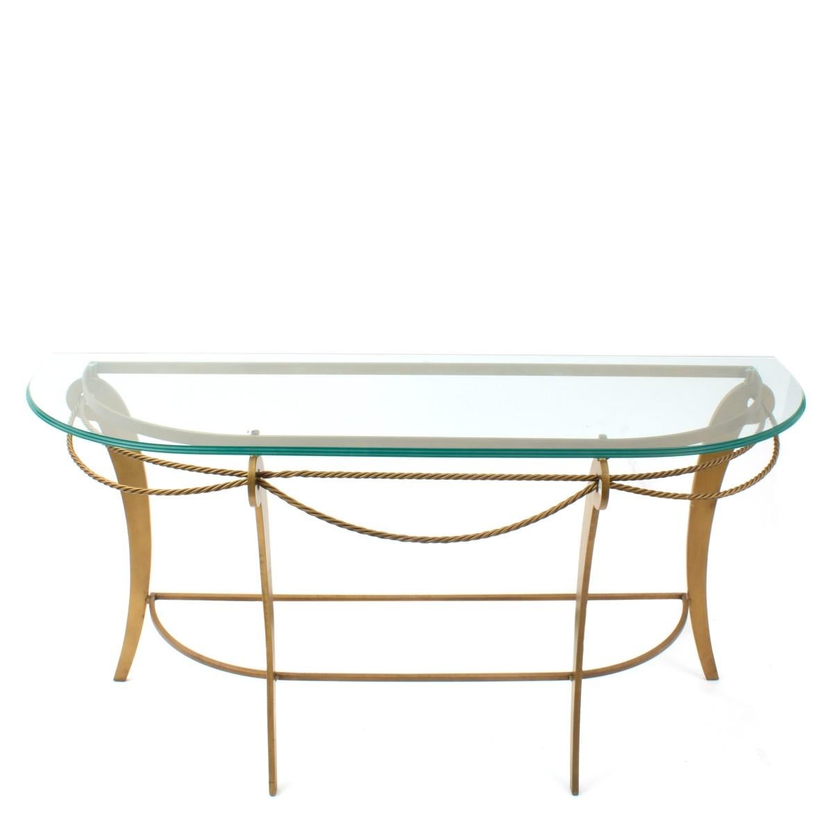 Other Demilune Gold Finished Iron Console Table
