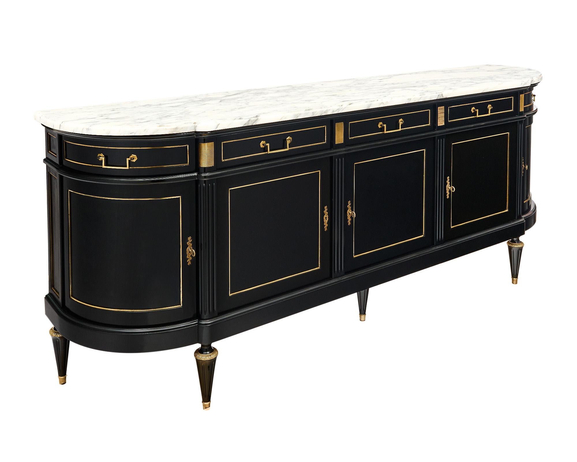 French Demilune Louis XVI Style Grande Buffet For Sale
