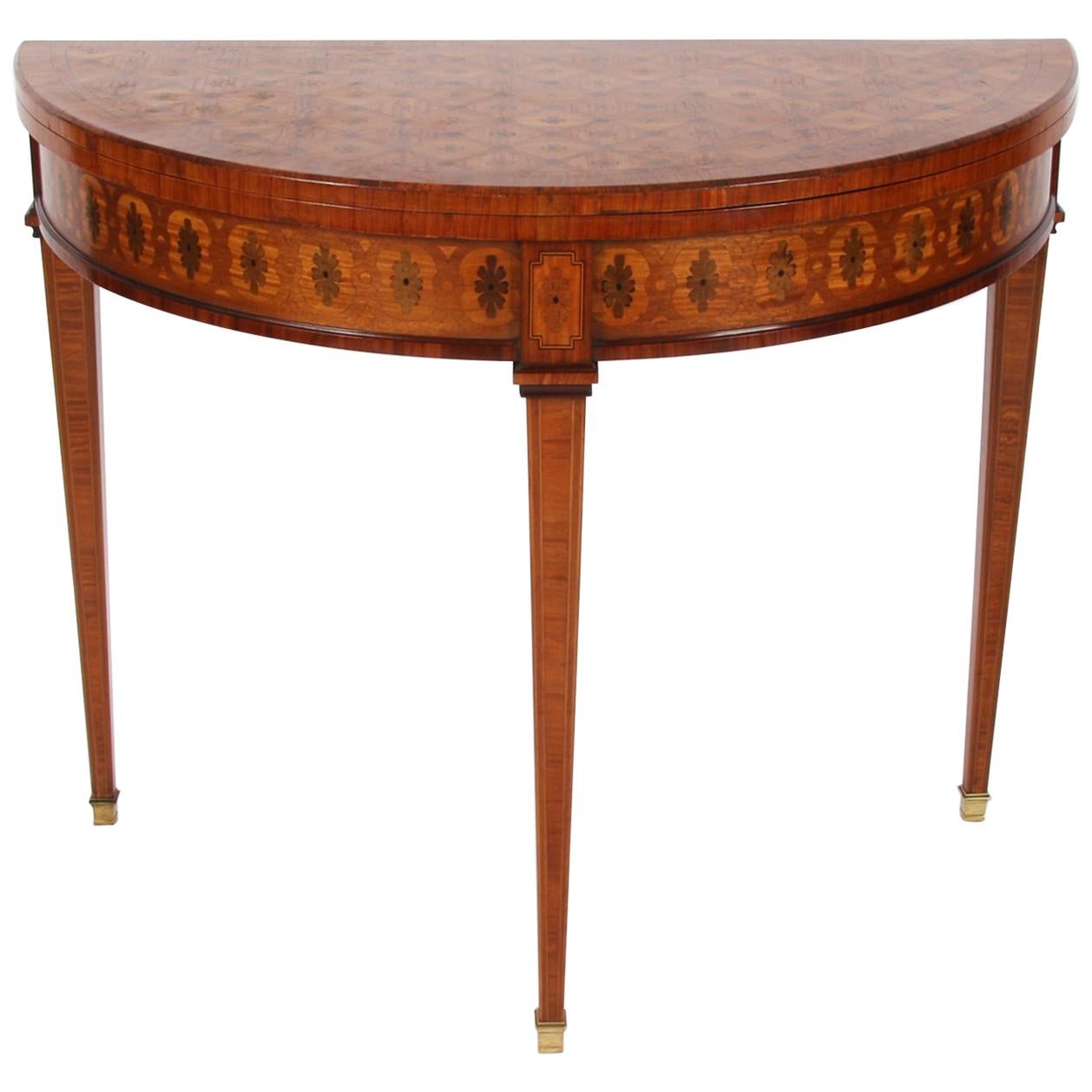 Demilune Parquetry Card Table