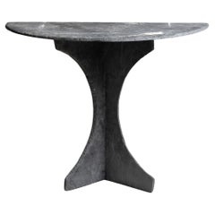 Demilune Slate Console Table, France, circa 1910