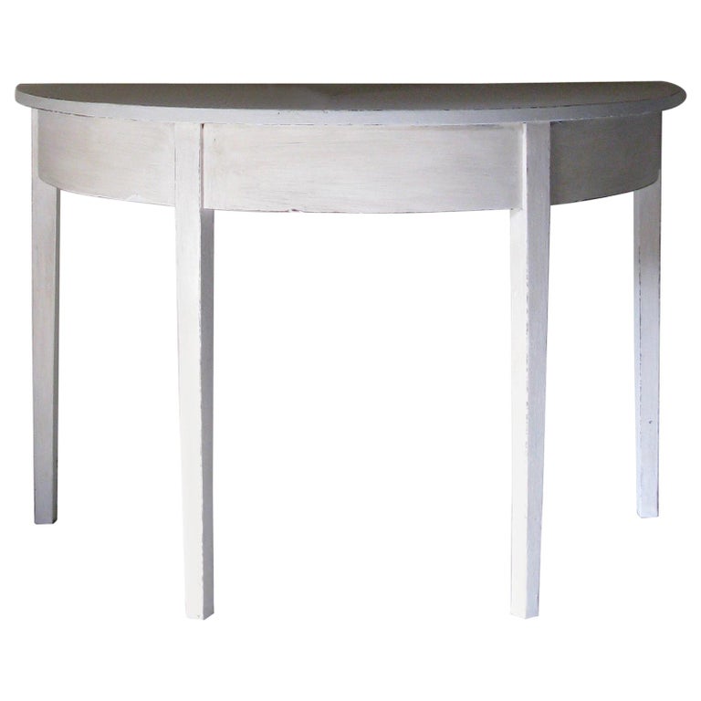 Demilune Table Gustavian Style Side Table Bed Table Pair Of Demilune For Sale At 1stdibs