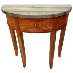 Demilune Table in Exotic Wood and Granite