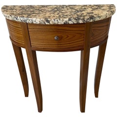 Demilune Table in Exotic Wood and Granite