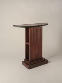 Demilune Table With Concealed Shelf