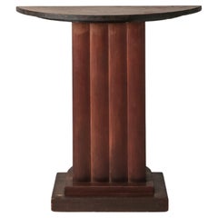 Demilune Table With Concealed Shelf