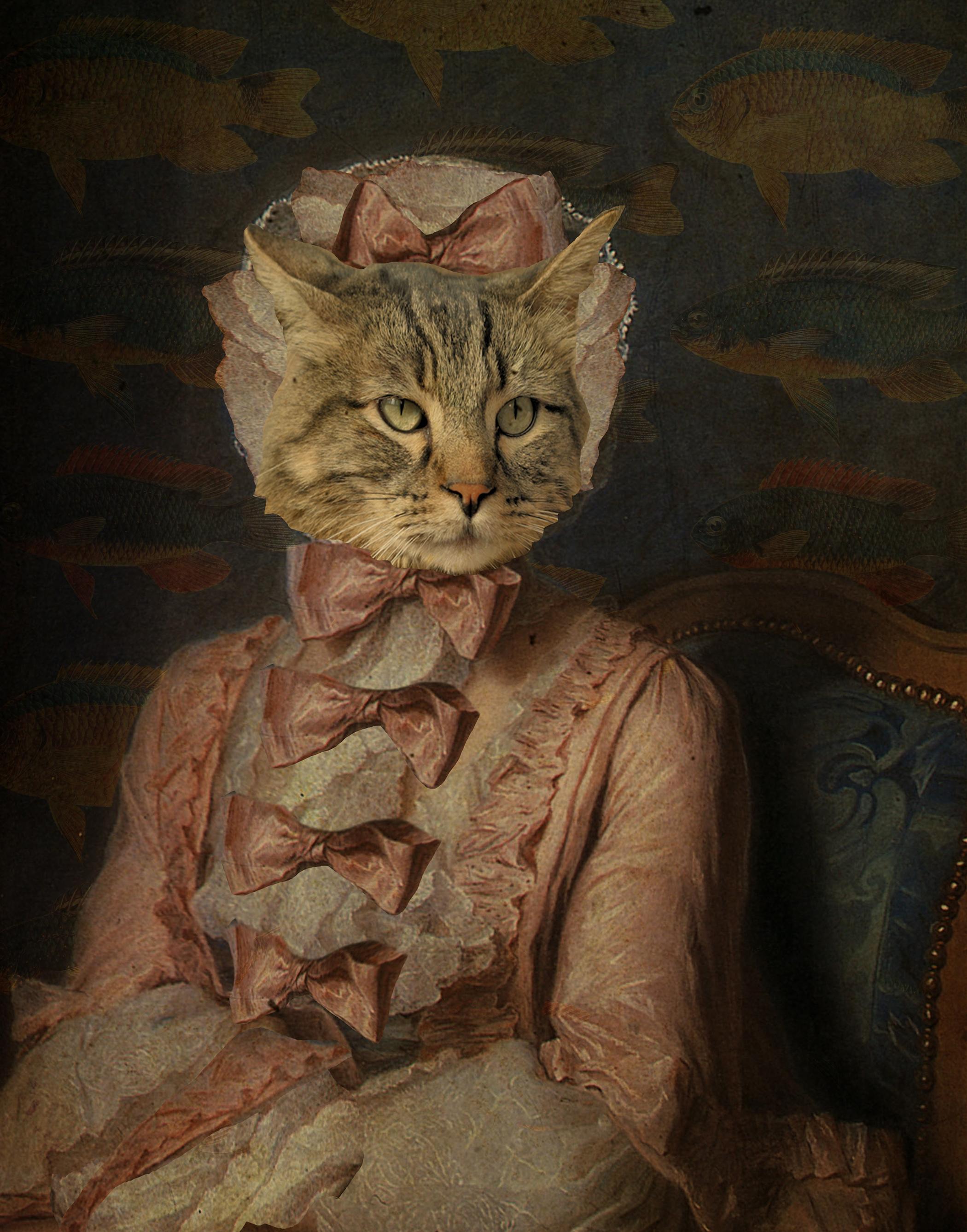 Deming King Harriman Figurative Print - Lady Cat