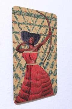 Sagittarius, zodiac digital collage print, surreal, astrology, metallic edge