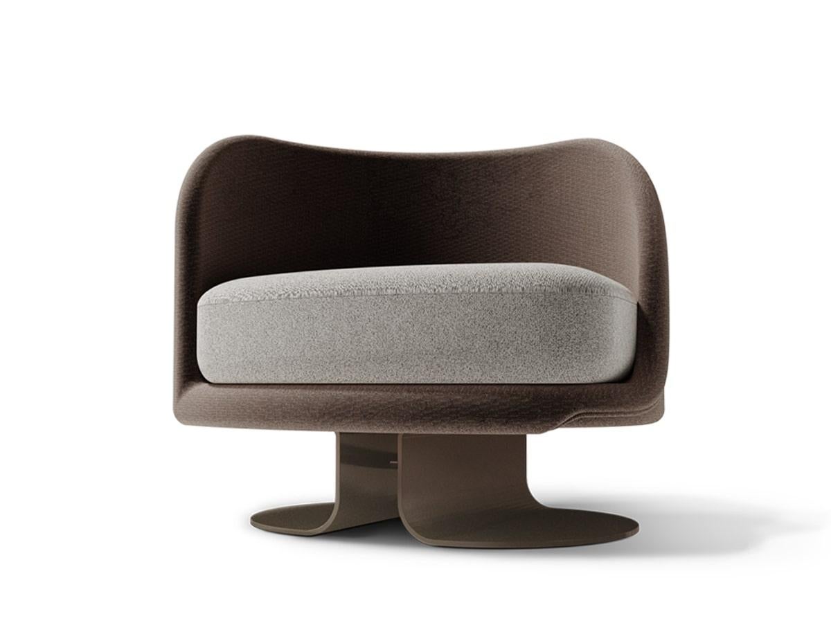 Bronzed Modern Ergonomic Demitasse Armchair by Caffe Latte For Sale