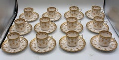 Demitasse Service for 12 with Large Pot & 12 Cups, Spode's Fleur de Lys Gold
