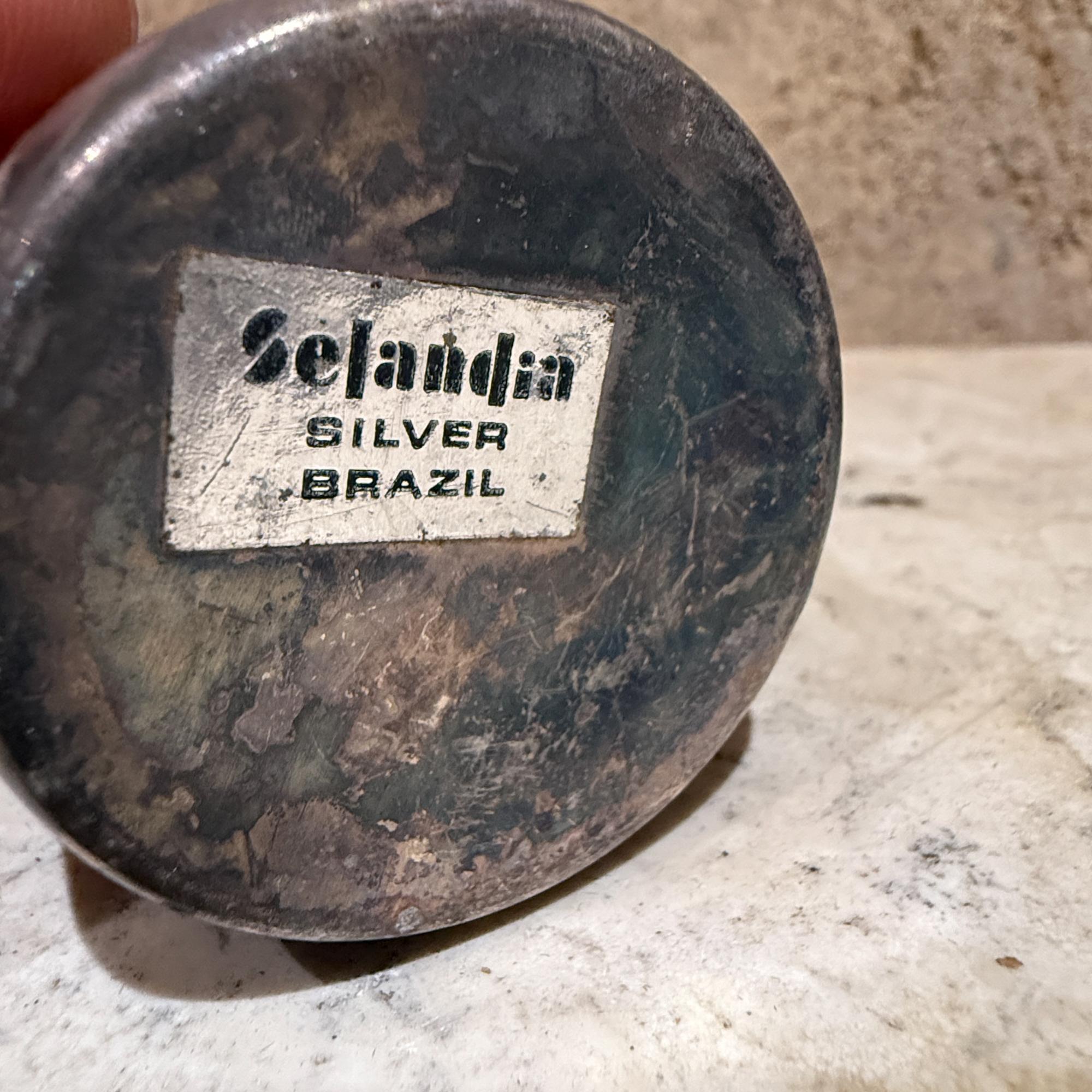 Juego de 6 portavasos y platito de plata Demitasse by Selandia Silver Brasil en venta 2