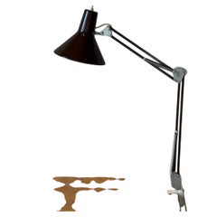 Demko Danmark LTD-1 1910 Architect Desk Lamp Brown Clamp Base Danish Vintage