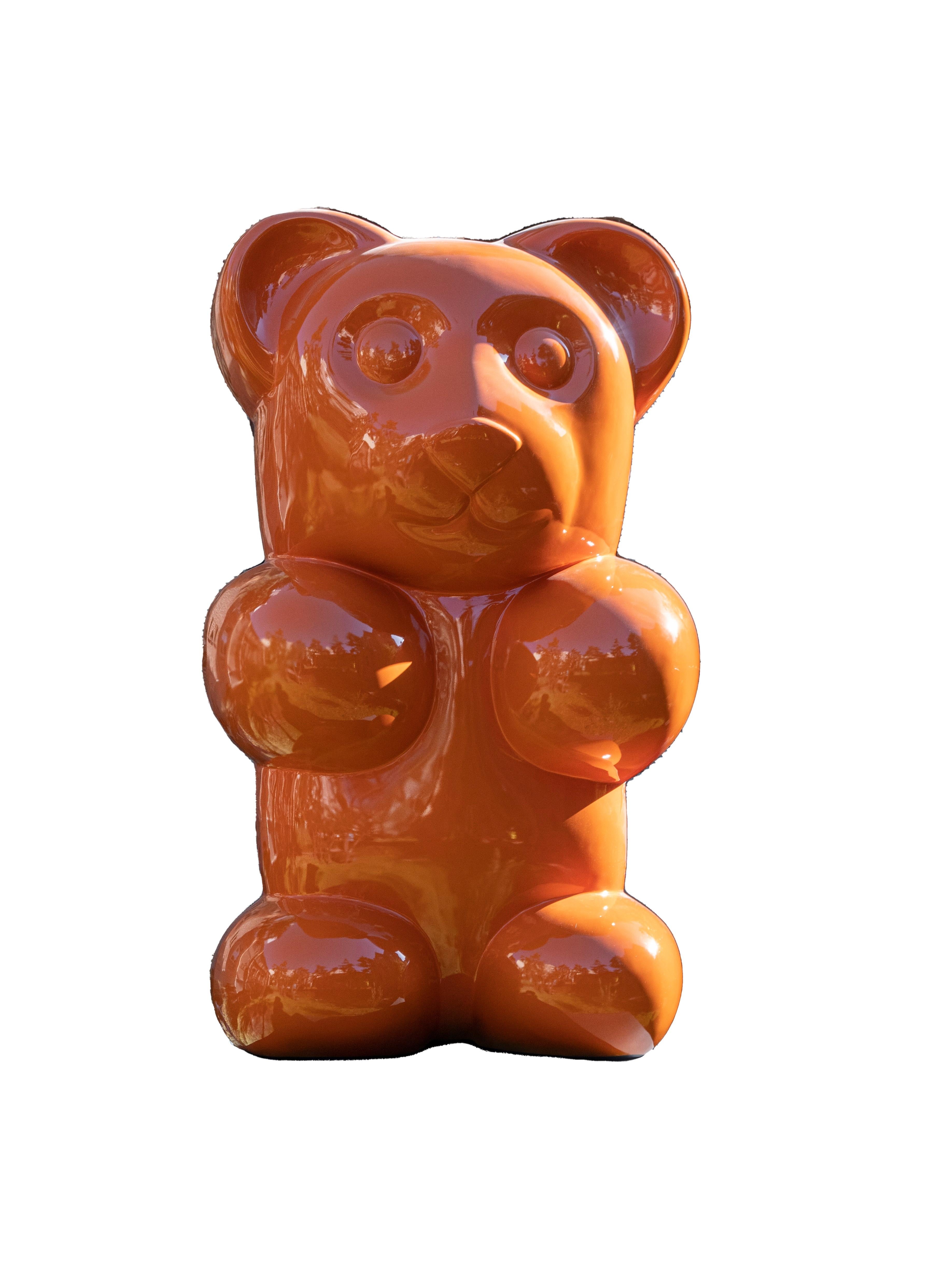 Orsetto gommoso, arancione - Sculpture di Demo