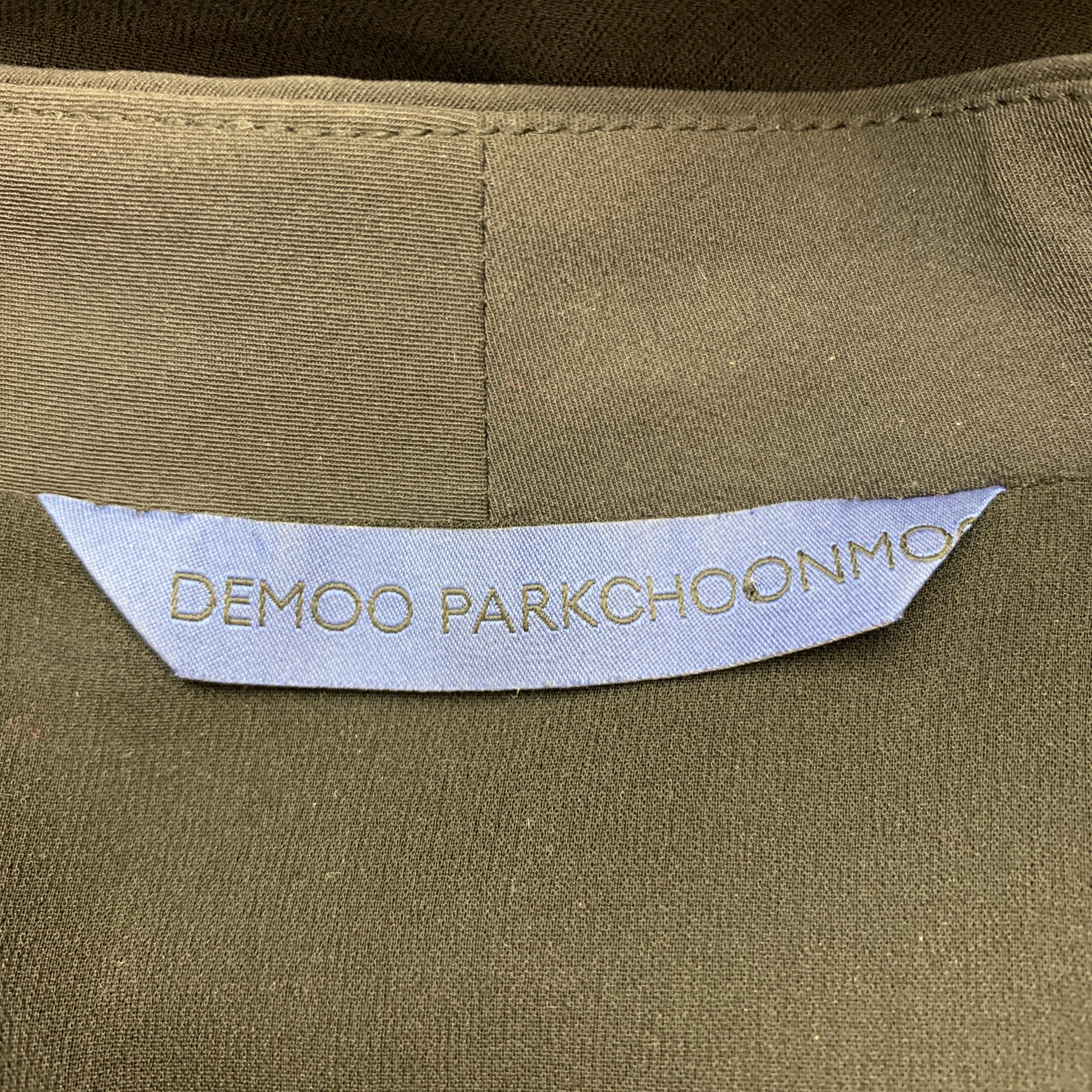 DEMOO PARKCHOONMO Size M Black Leather Panel Asymmetrical Zip Vest 2