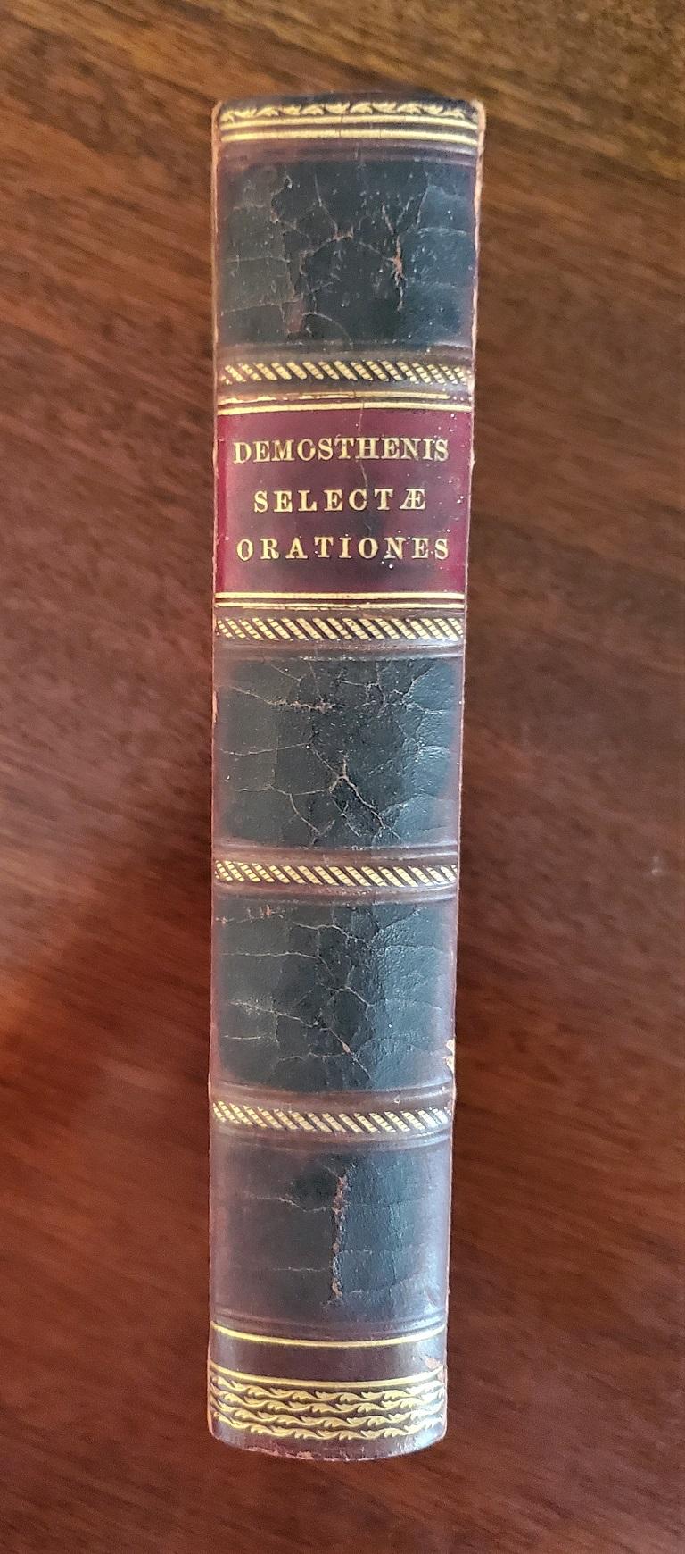 Cuir Demosthenis Selectae Orationes par Richard Mounteney 1791 7e édition en vente