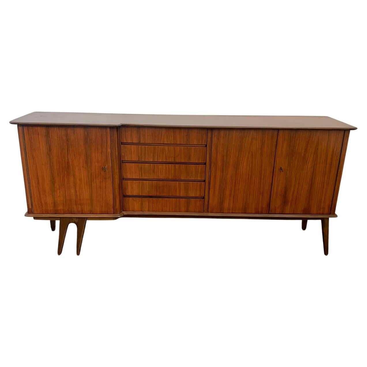 Sideboard aus Rosenholz, 1960er Jahre, aufklappbar