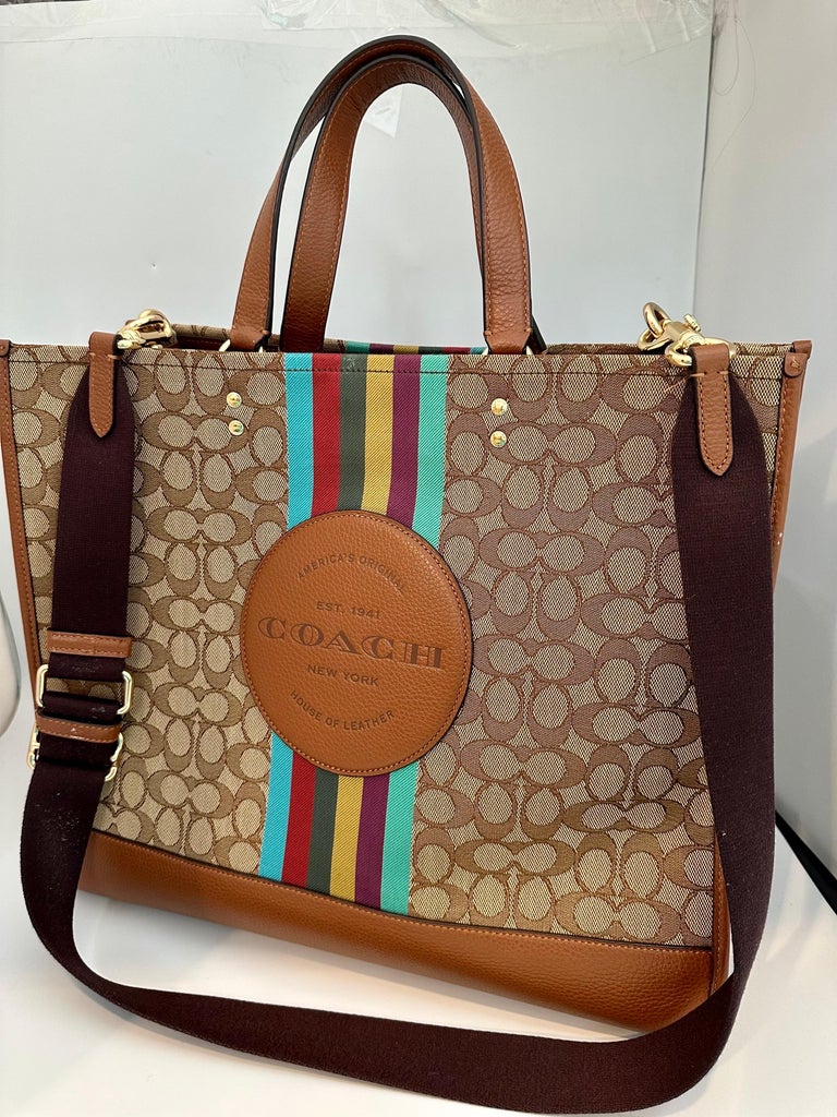 Coach Dempsey Tote 40 in Signature Jacquard with Stripe Patch