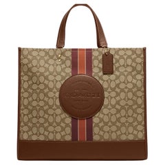 Dempsey Tote 40 In Signature Jacquard With Stripe And Coach Patch, Brand New 