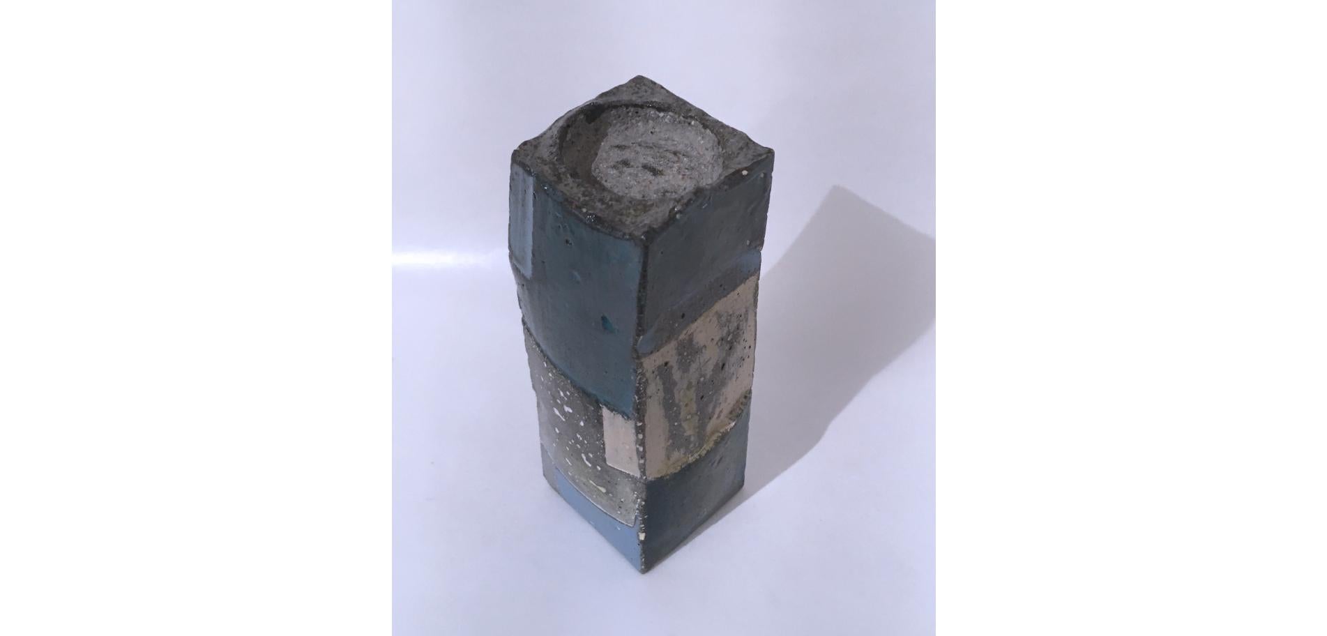 Blue and White Cube Votive Sculpture 2, 2020 For Sale 10