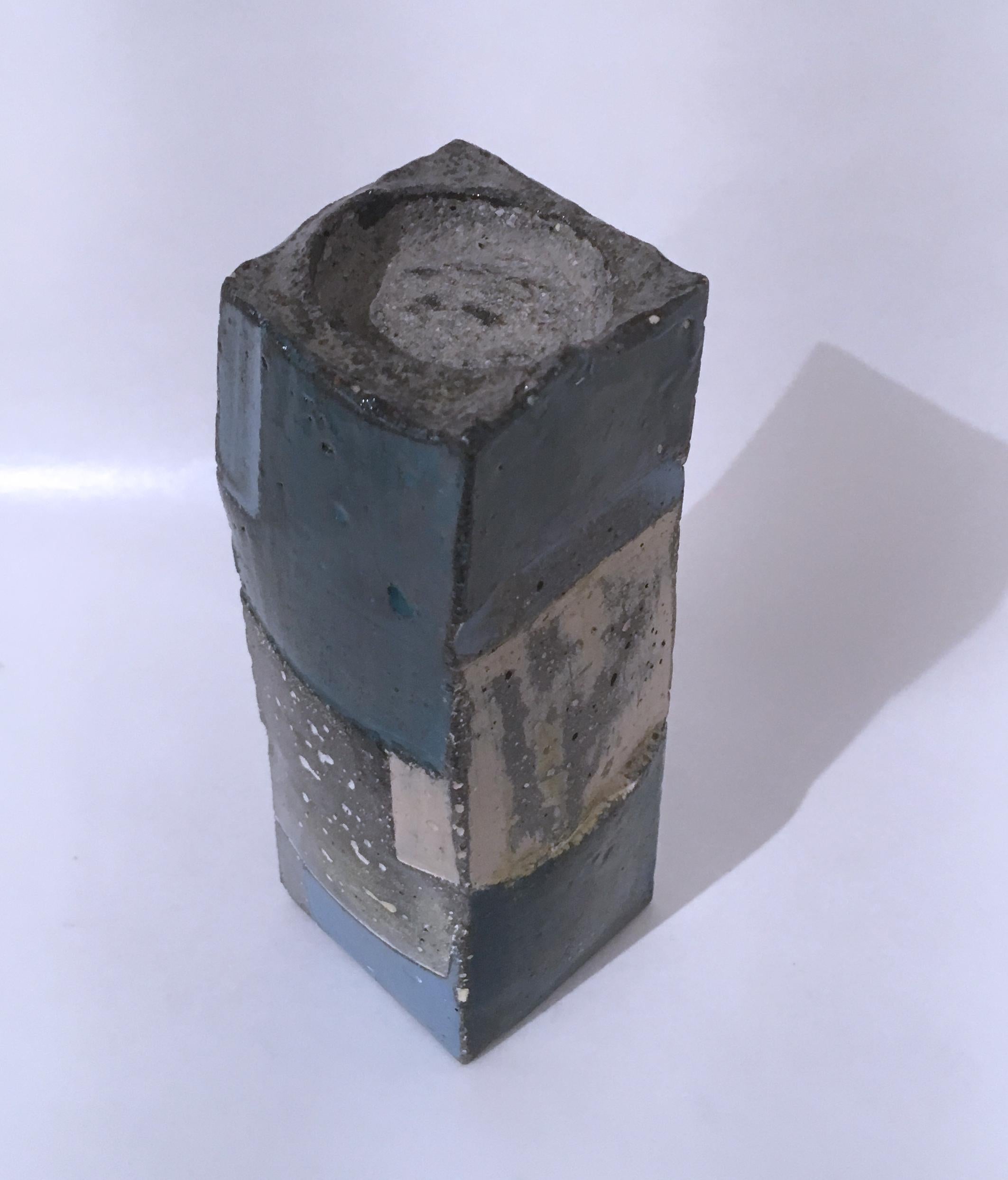 Blue and White Cube Votive Sculpture 2, 2020 For Sale 3