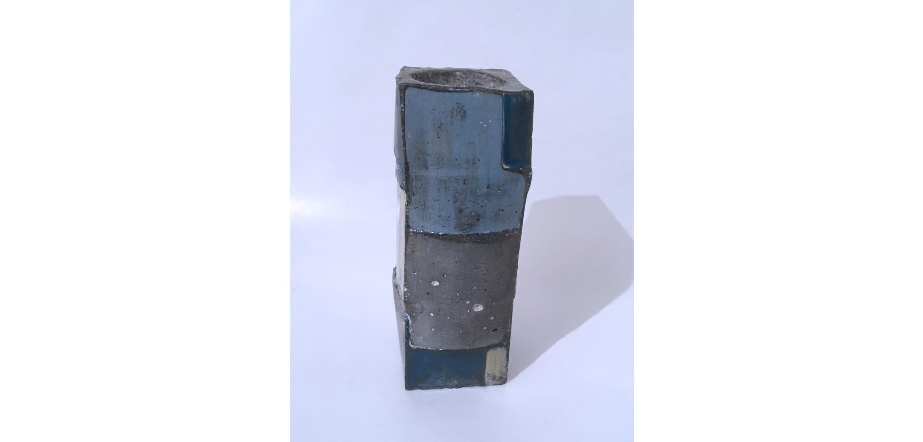 Blue and White Cube Votive Sculpture, 2020 For Sale 7