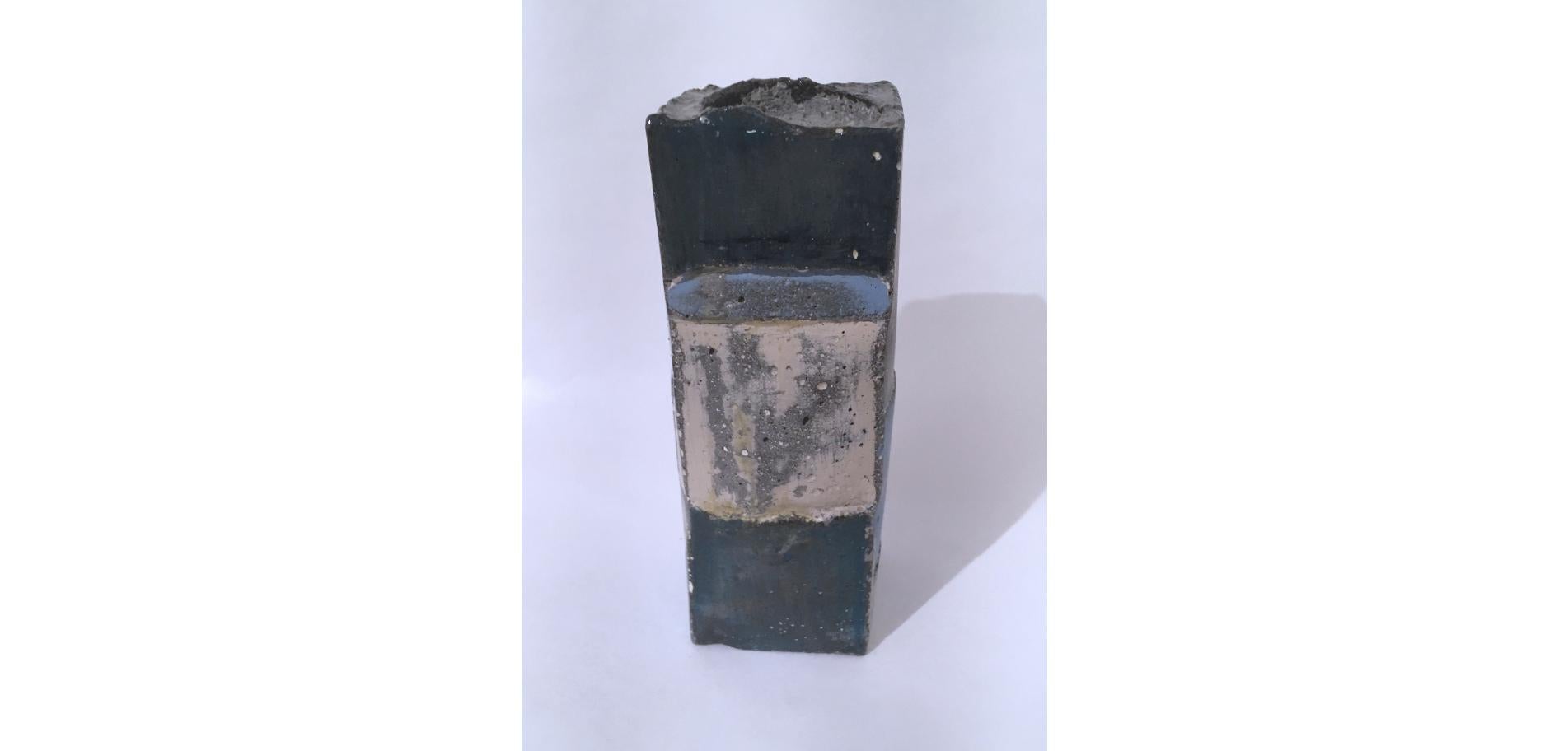 Blue and White Cube Votive Sculpture, 2020 For Sale 8