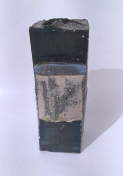 Blue and White Cube Votive Sculpture, 2020