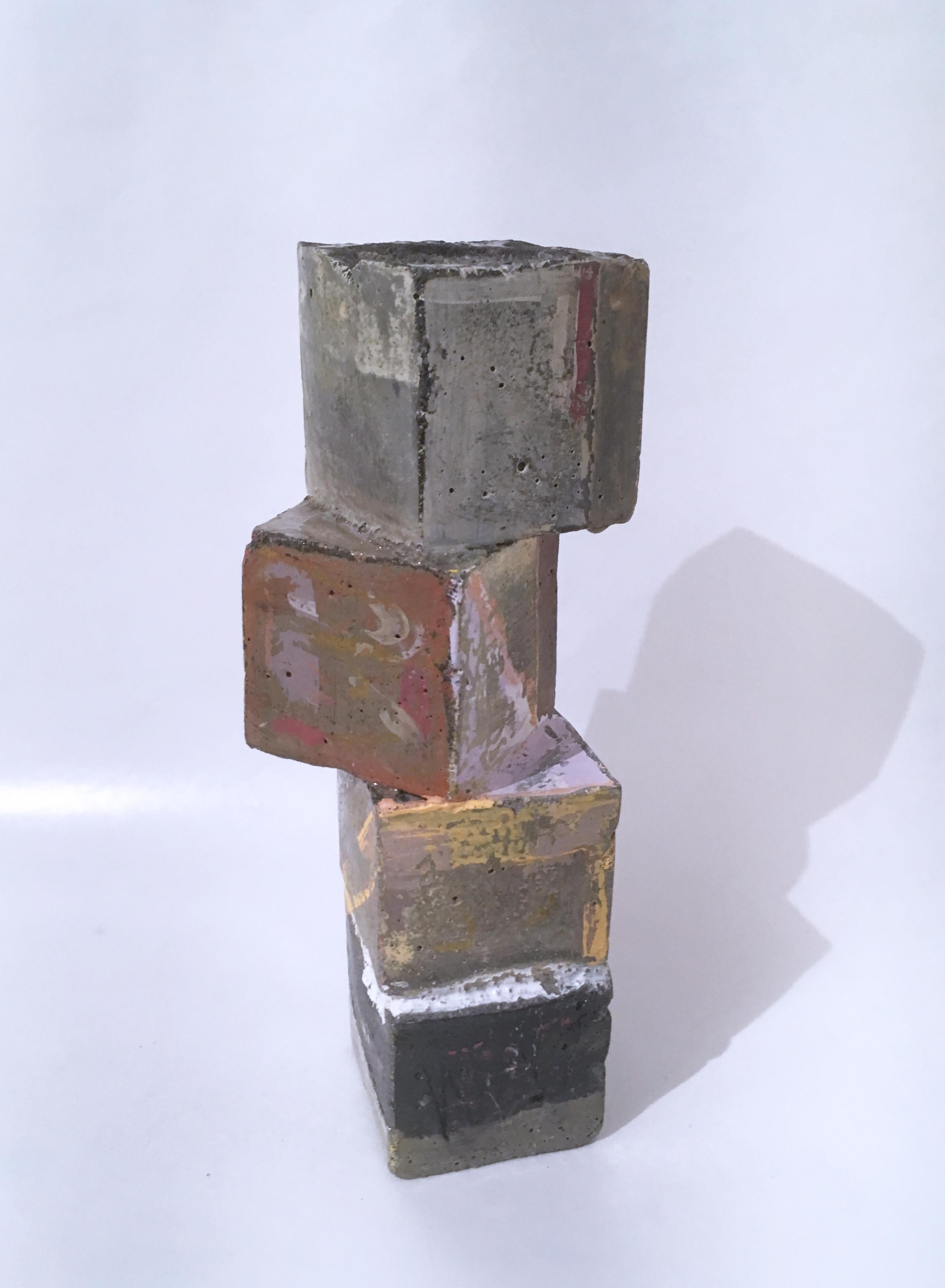 Stacked Cube Votive Sculpture (Multicolored), 2020 For Sale 2