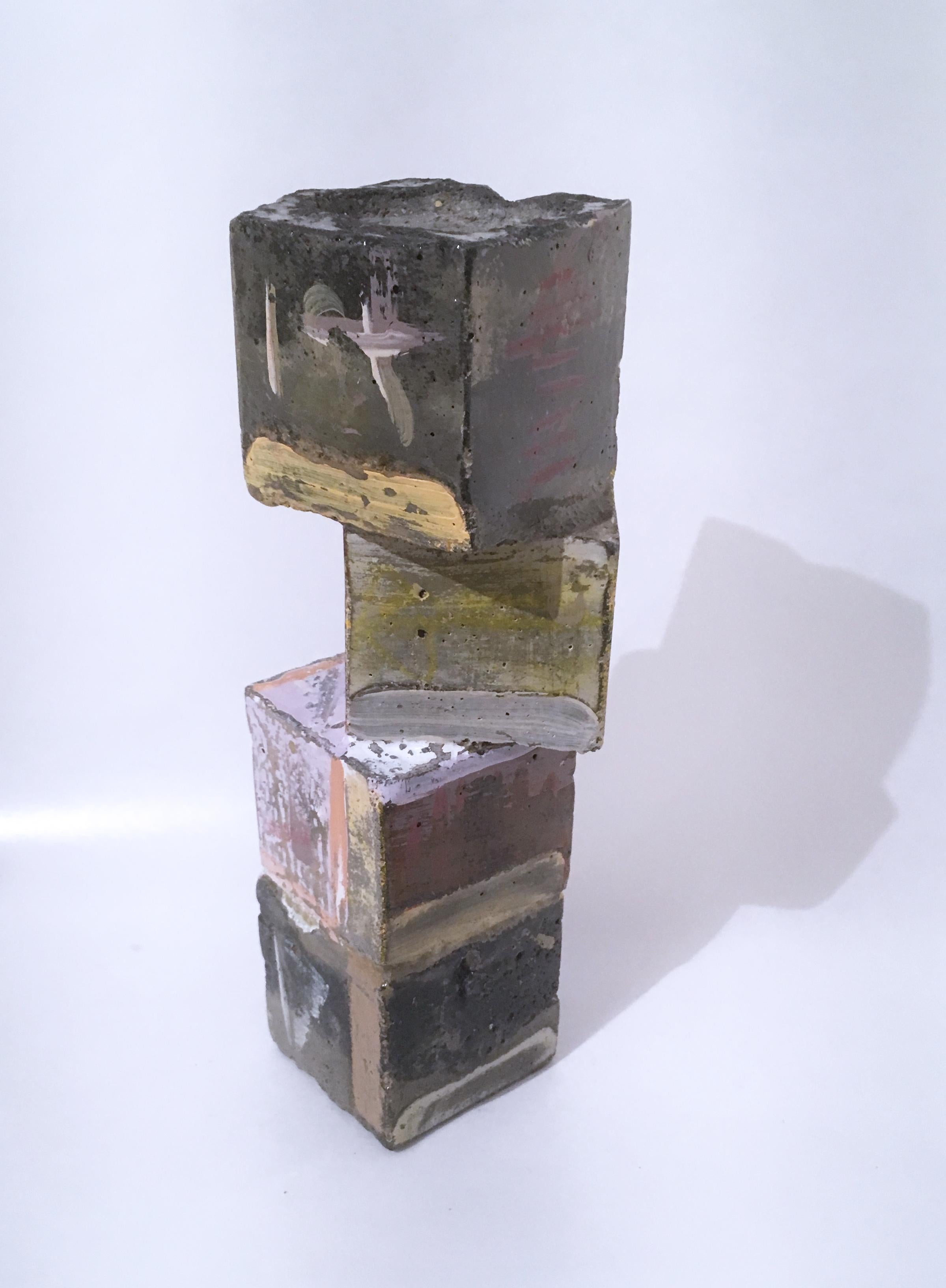Votive Skulptur mit gestapeltem Würfel ( Mehrfarbige Skulptur), 2020
