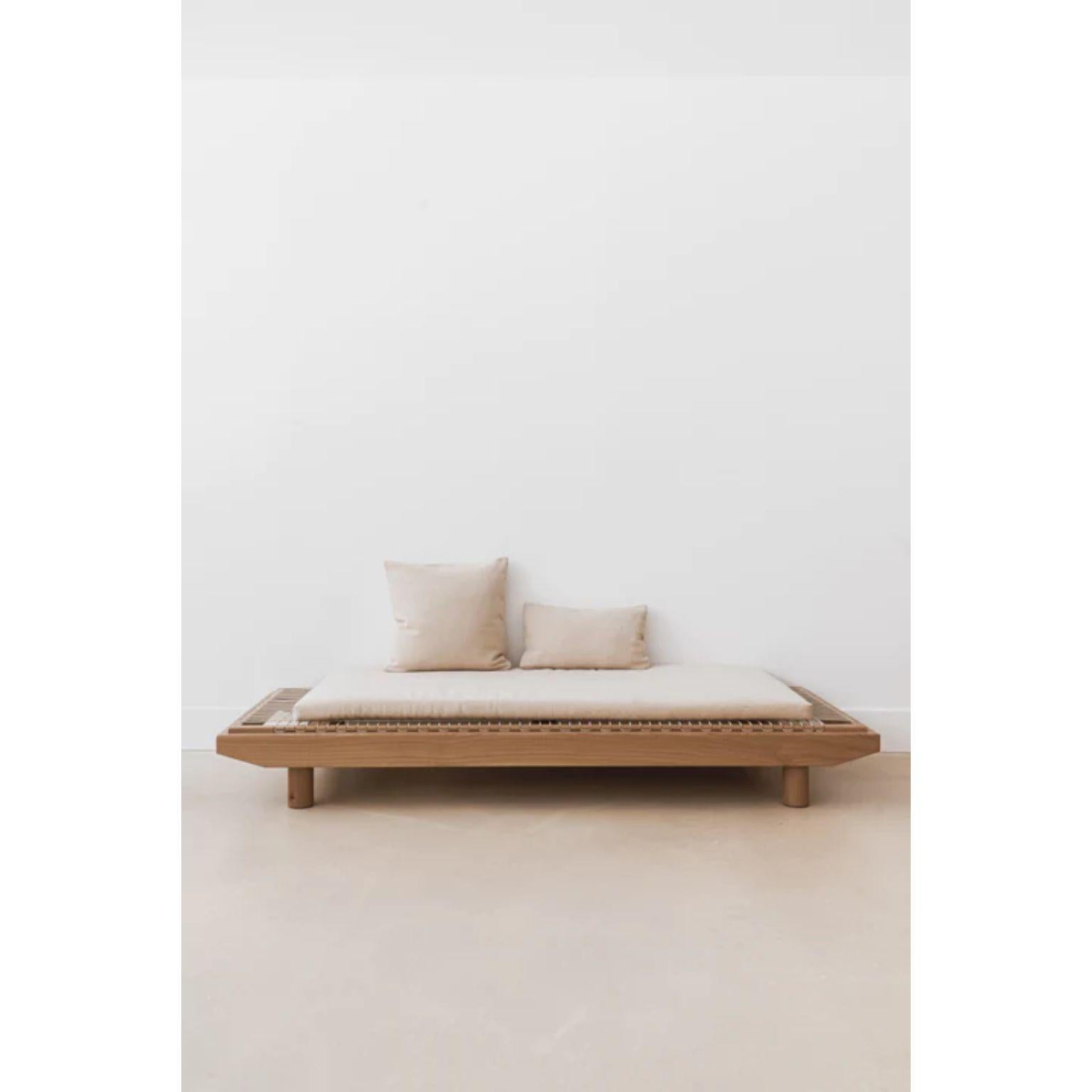 Dena Wool Ecru Daybed by La Lune
Dimensions: D 75 x W 200 x H 31 cm.
Materials: Oak and Wool.

Oak structure, mattresses and cushions in wool or linen. Produced in France. Custom sizes available. Please contact us.

La Lune is above all a project to