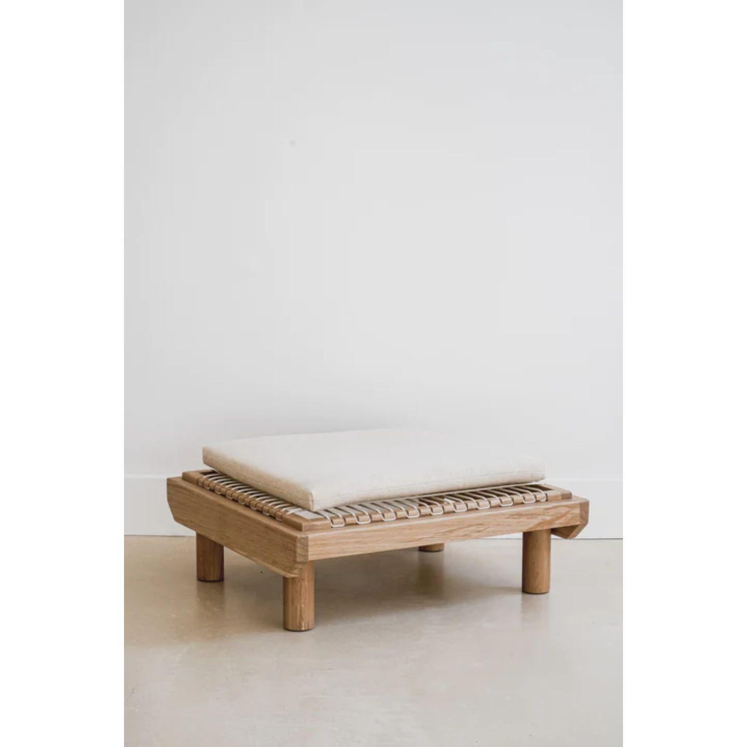 Dena Wool Ecru Ottoman by La Lune
Dimensions: D 75 x W 68 x H 31 cm.
Materials: Oak and wool.

Oak structure, mattresses and cushions in wool or linen. Produced in France. Custom sizes available. Please contact us.

La Lune is above all a project to