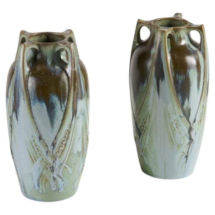 Denbac - Denert & Balichon, Pair of Art Nouveau Vases, France, 1930s