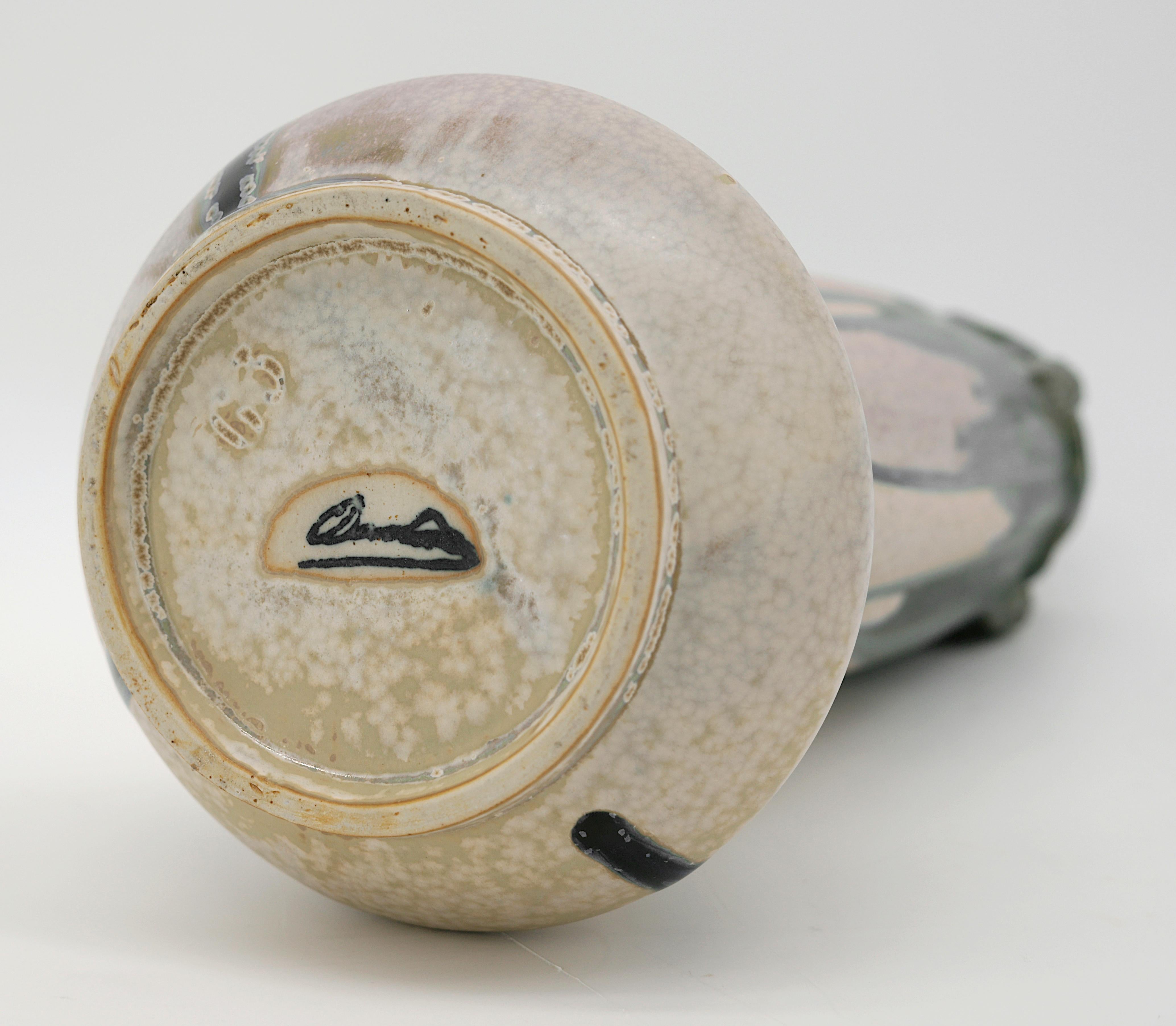Inizio XX secolo Vaso a pigna in gres Art Deco francese Denbac, 1920 in vendita
