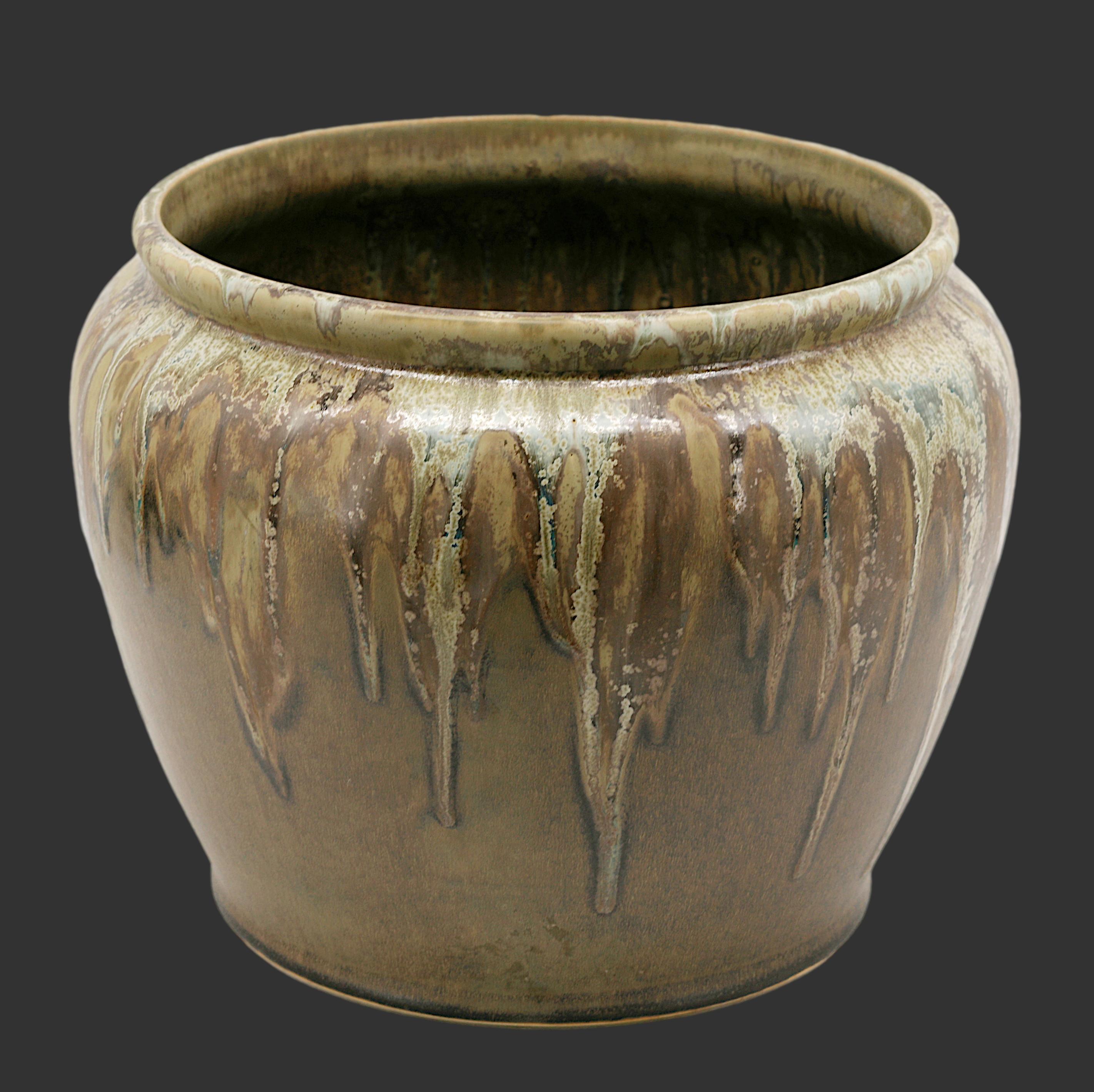 Art Nouveau Fioriera in gres francese Art Deco di Denbac, anni '10 del XIX secolo in vendita