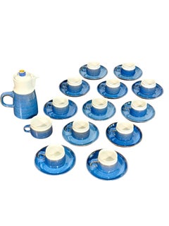 Denby England, Blue and White Coffee Set, Mid-20th Century