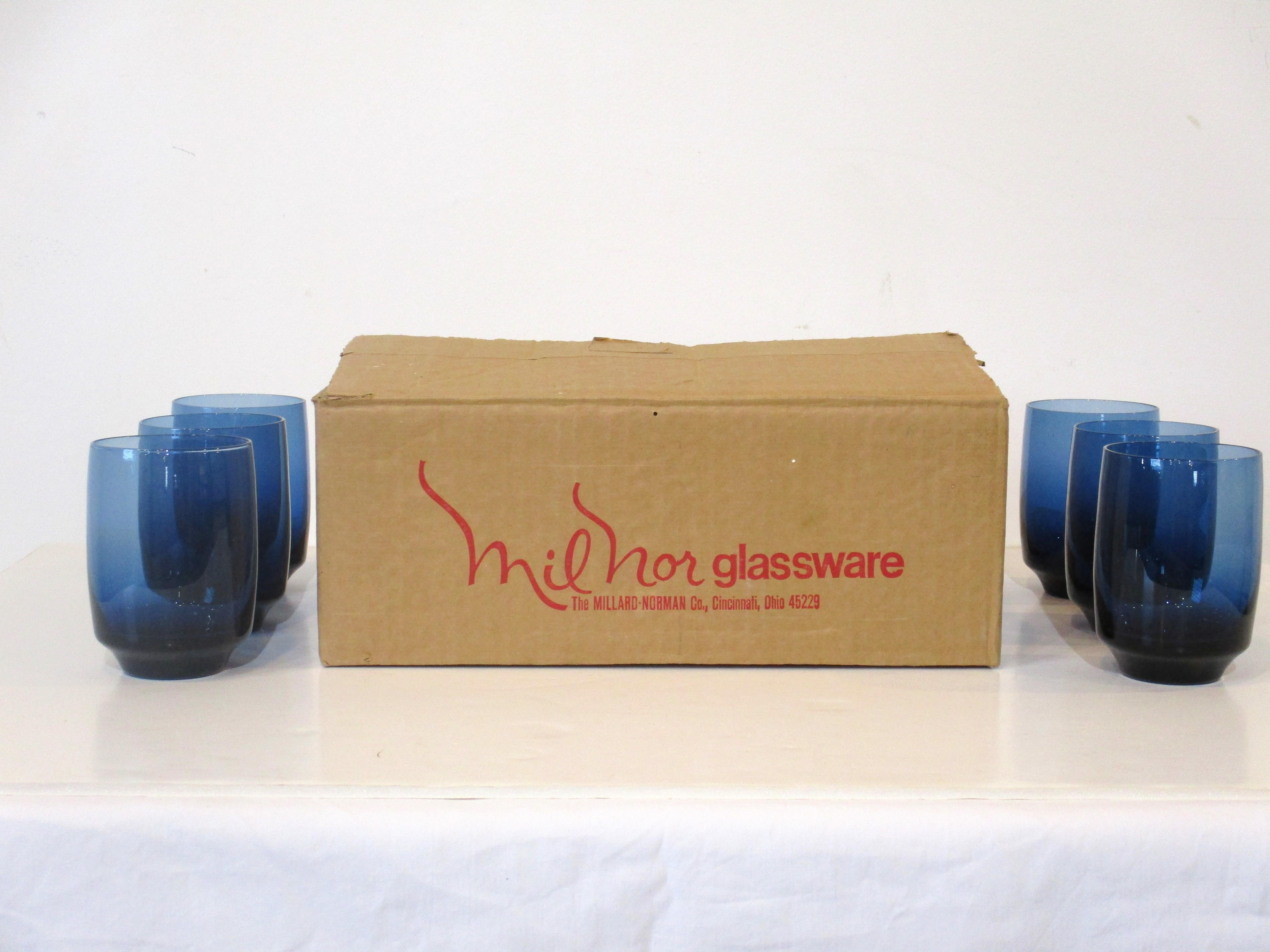 Denby, Milnor Swedish Vista Ice Blue Low Tumbler Glasses by Bo Borgstrom For Sale 4