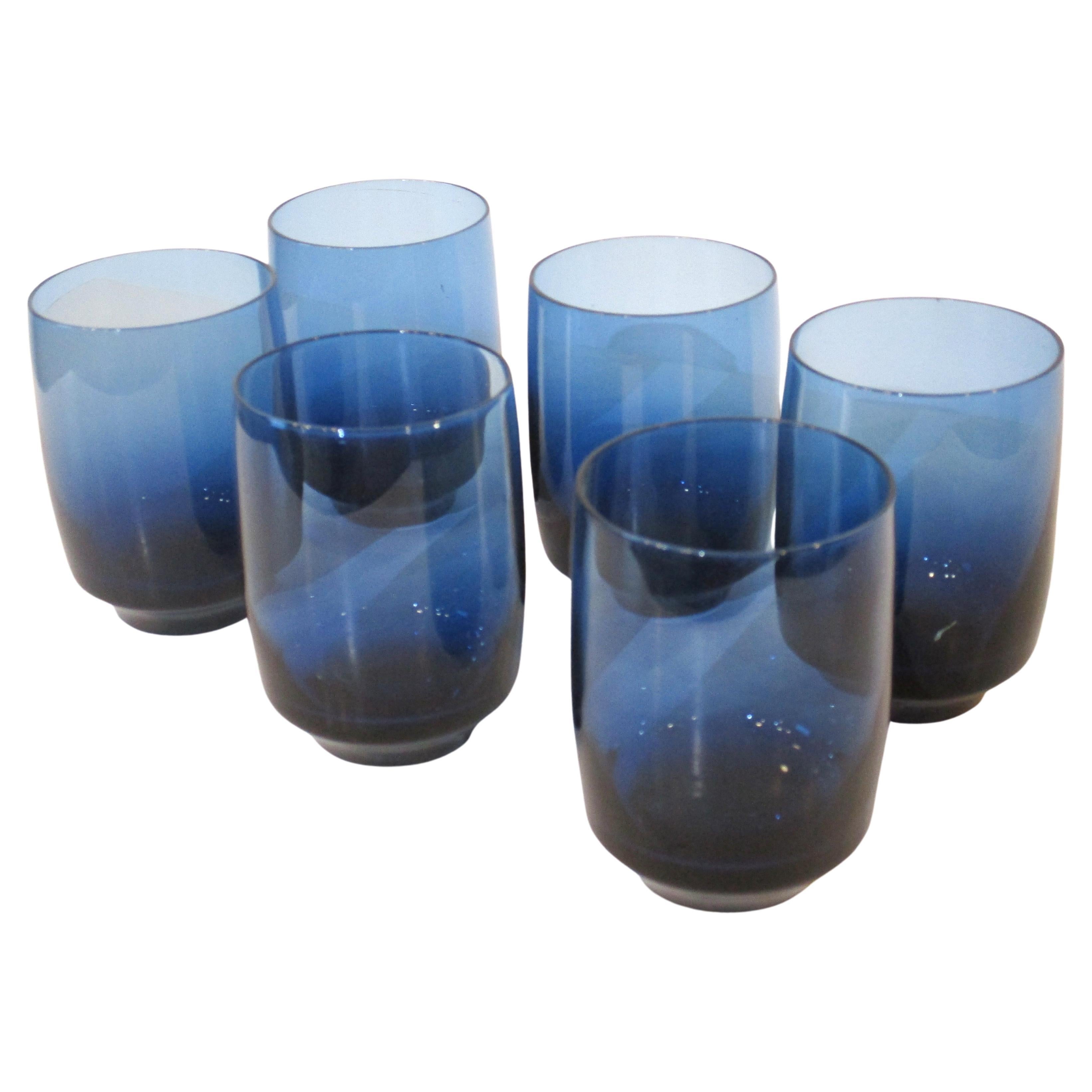 Denby, Milnor Swedish Vista Ice Blue Low Tumbler Glasses by Bo Borgstrom For Sale