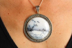 Dendridic Agate Silver Pendant