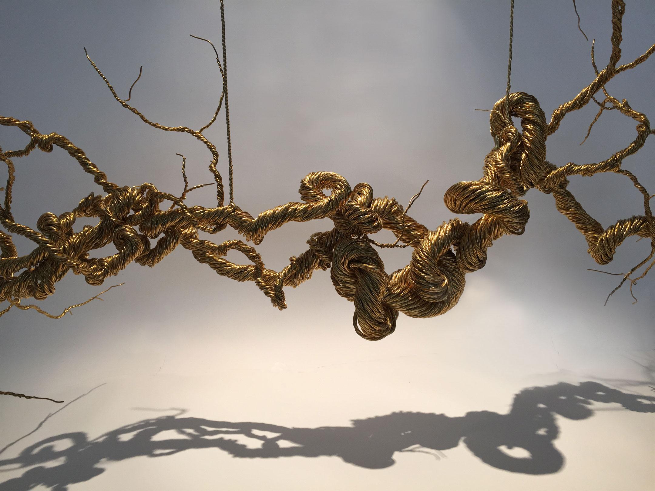 Brass Dendrite Chandelier by Mary Brōgger For Sale