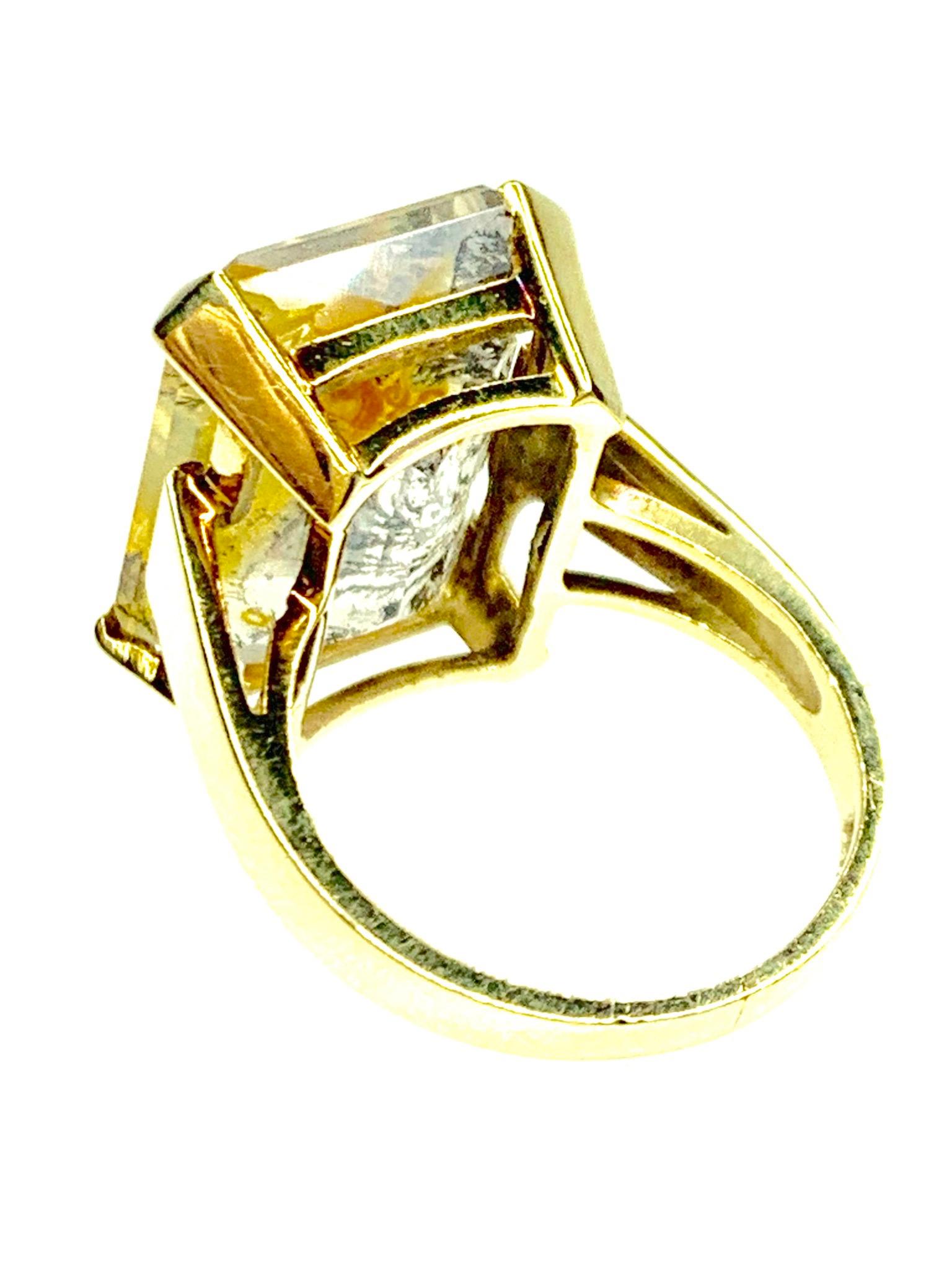 Dendrite Quarz Ring 14K Gold 