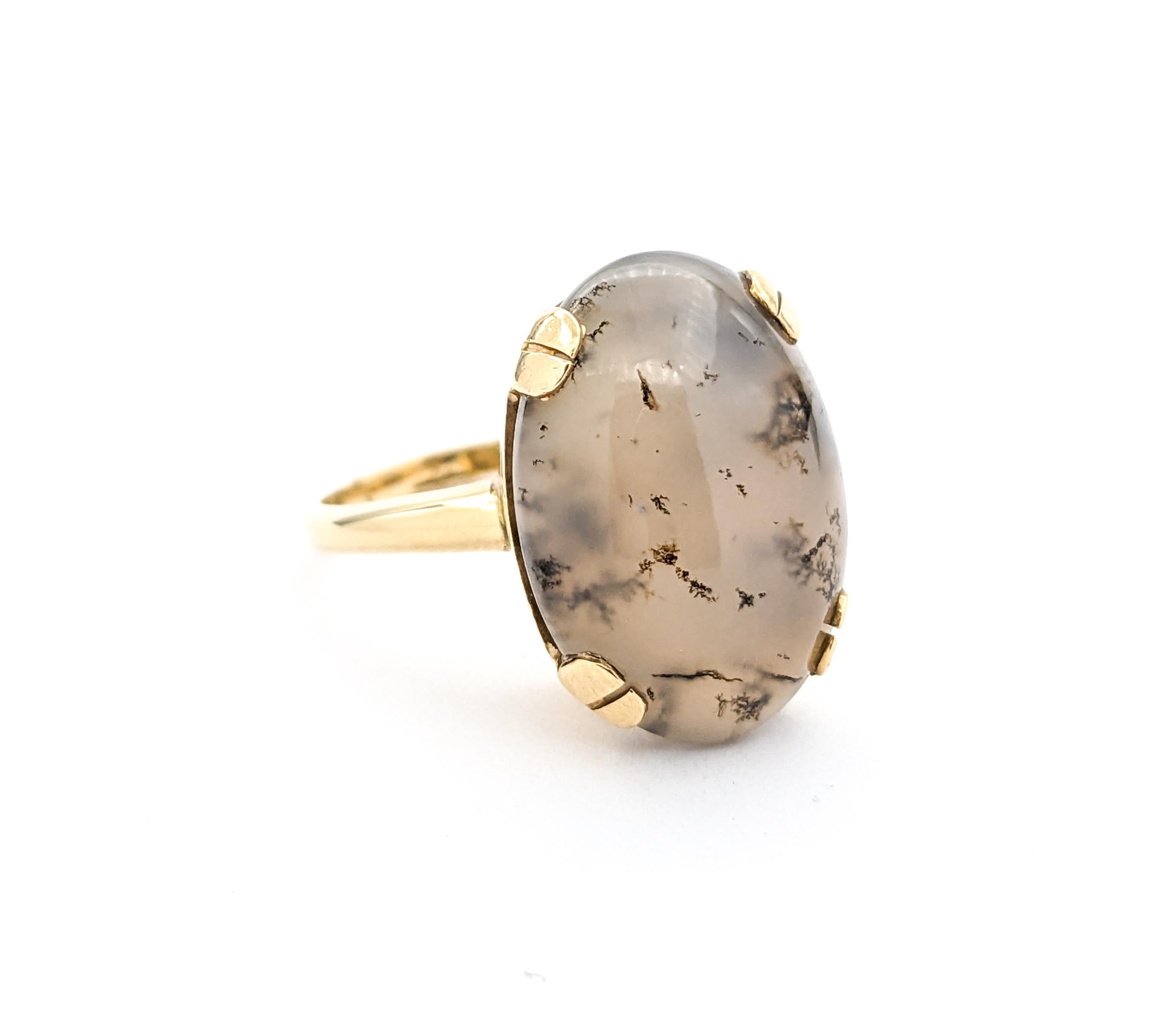 Dendritischer Achat & 14K Gold Cocktail-Ring 2