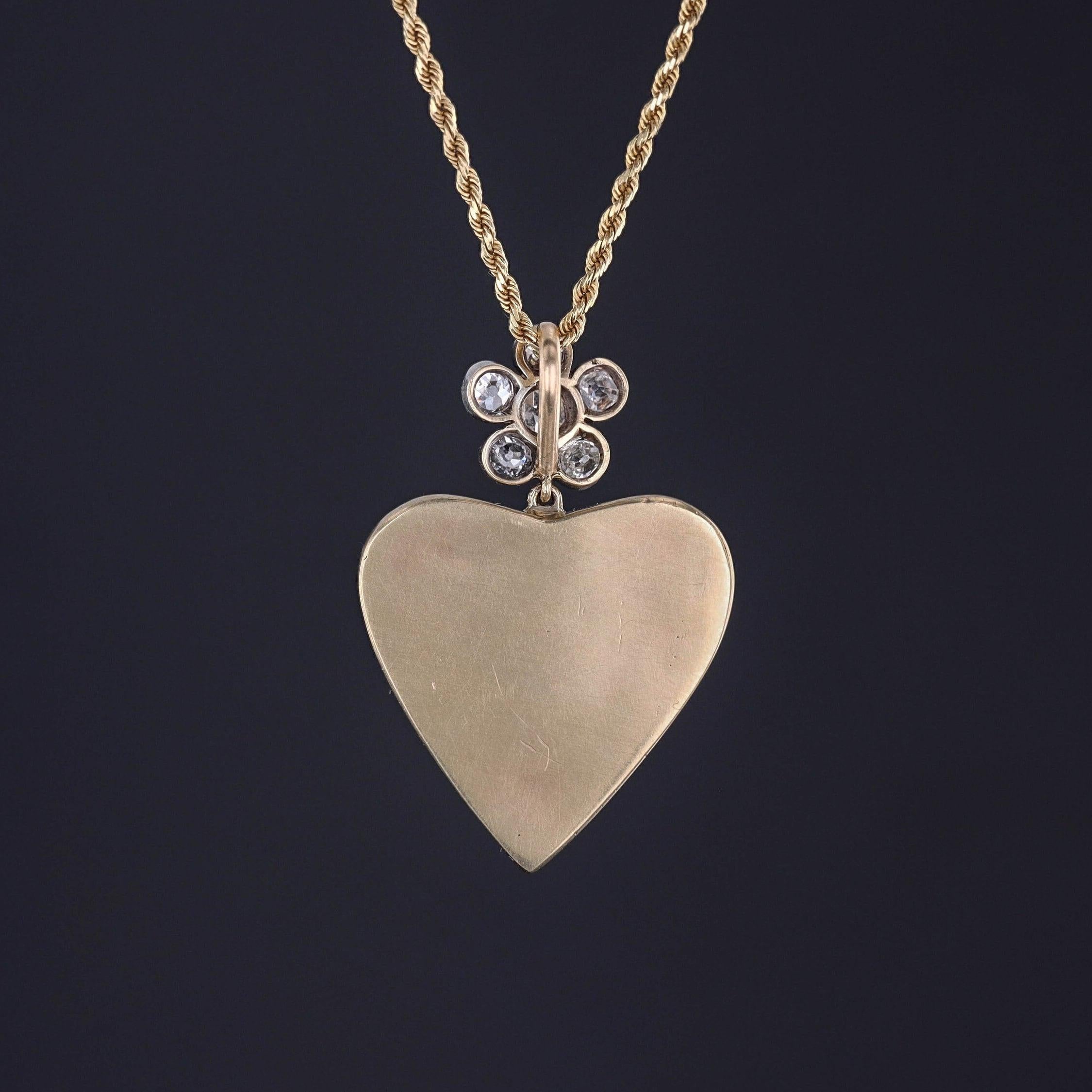 Taglio vecchia miniera Collana di agata dendritica e diamanti in oro 14k in vendita