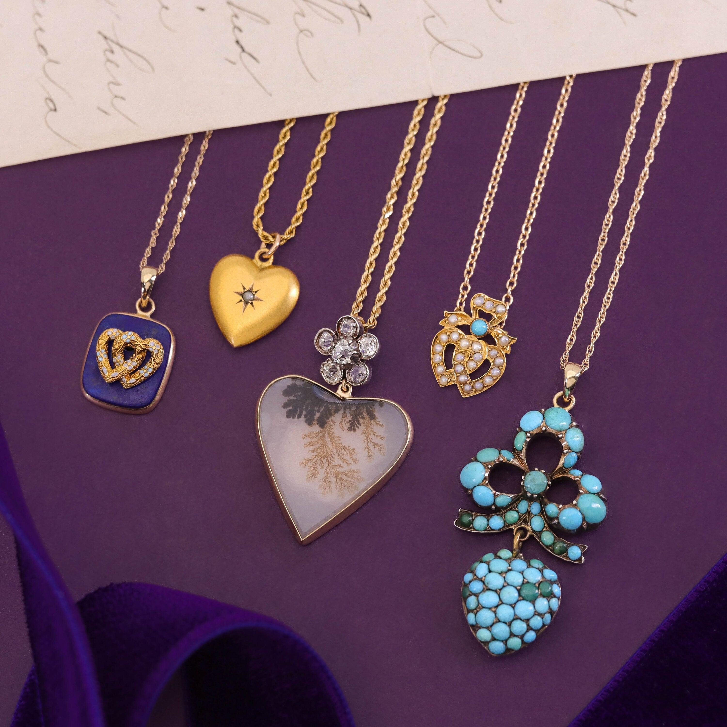 Collana di agata dendritica e diamanti in oro 14k in vendita 2