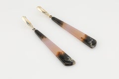 Boucles d'oreilles pendantes en agate dendritique