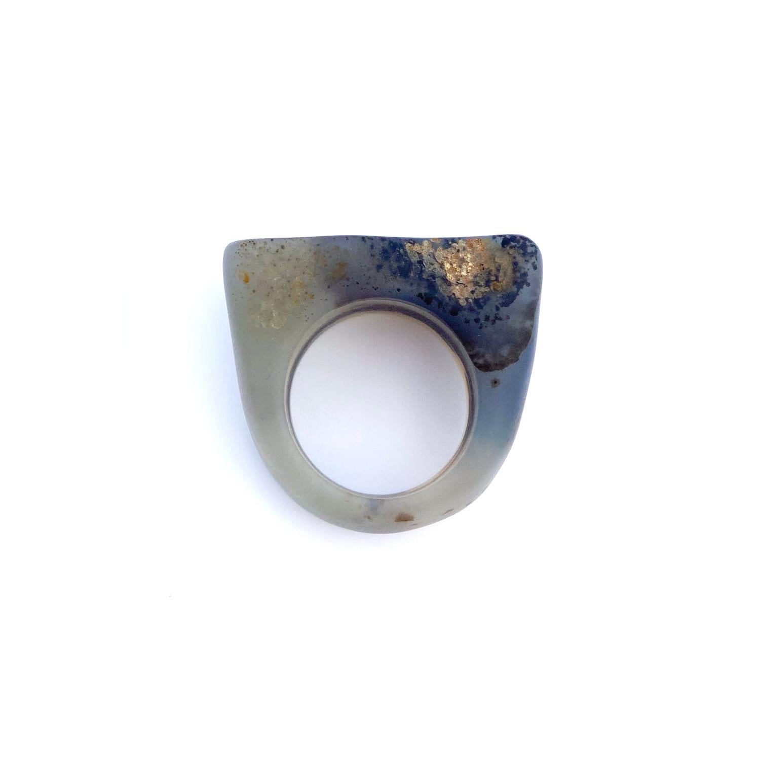 Artisan Dendritic Agate Ring Size 9.5  For Sale