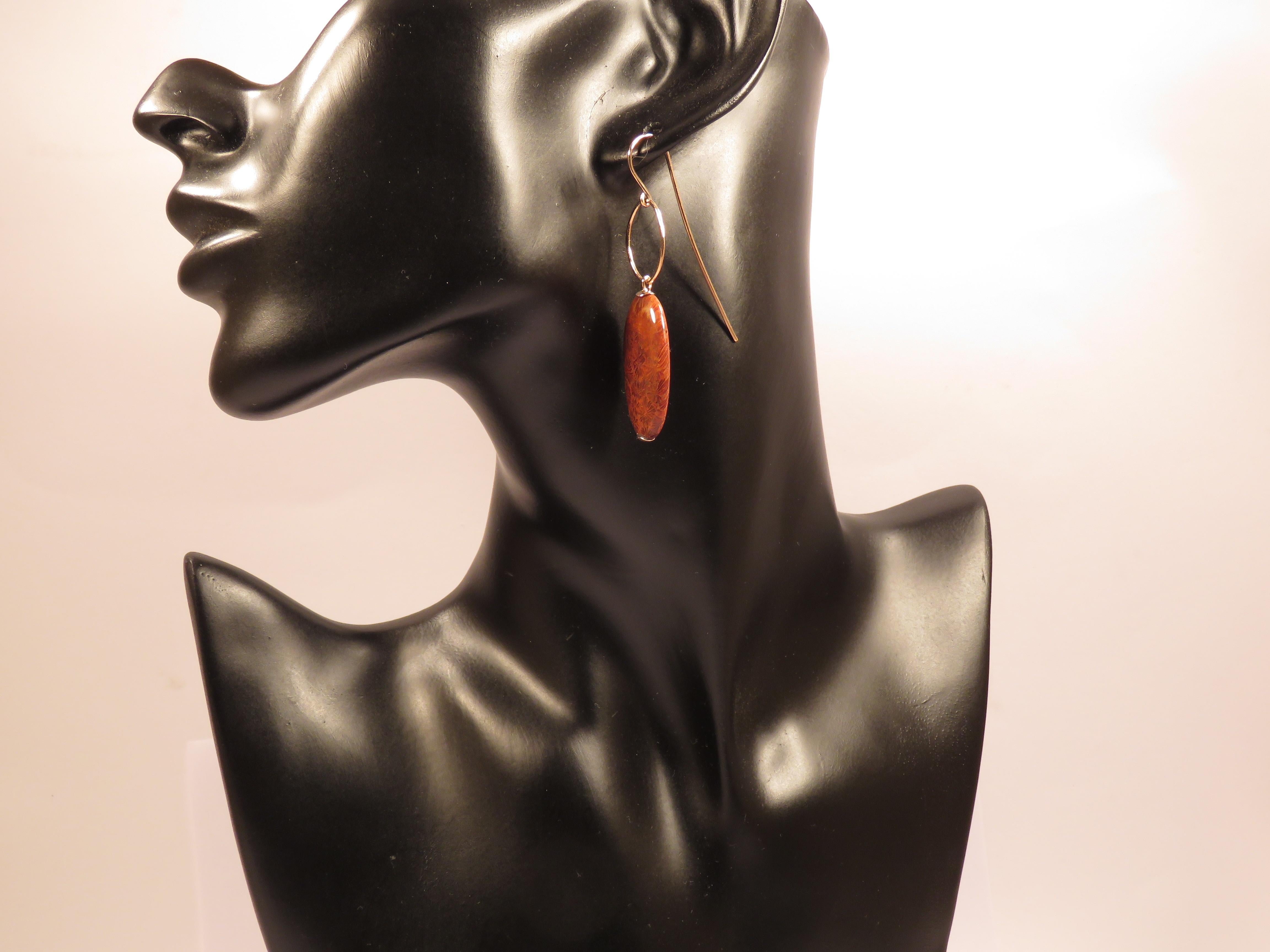 Beautiful earrings in rose 9k gold with natural dendritic agate.
Total length of each earring is 60 millimeters / 2.36 inches. They are handcrafted in Italy by Botta Gioielli. This item is stamped with the Italian Gold Mark 375 - 716MI.
Ready for